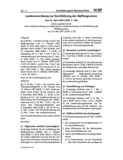 IV.RP | DurchführungsVO Rheinland-Pfalz