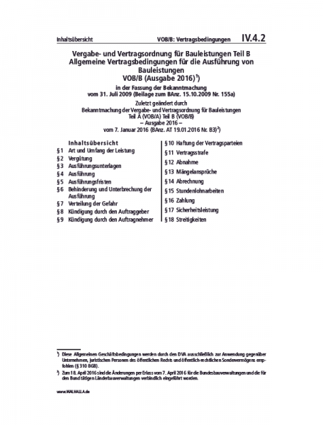 IV.04.02 | VOB/B: Vertragsbedingungen