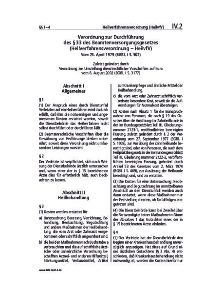 IV.02 | Heilverfahrensverordnung (HeilvfV)