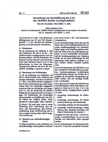 XII.82 | DVO zu §82 SGB XII