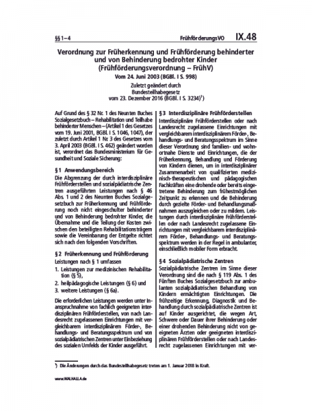 IX.48 | FrühförderungsVO