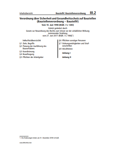 III.02 | BaustellV: Baustellenverordnung