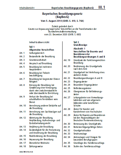 III.01 | Bayerisches Besoldungsgesetz (BayBesG)