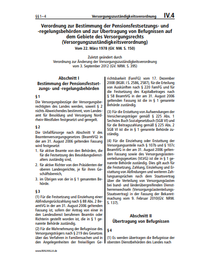 IV.04 | Versorgungszuständigkeitsverordnung