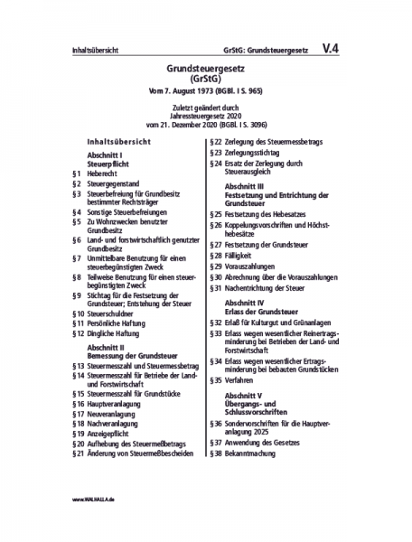 V.04 | GrStG: Grundsteuergesetz