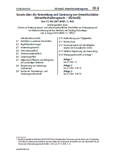 IV.04 | USchadG: Umweltschadensgesetz