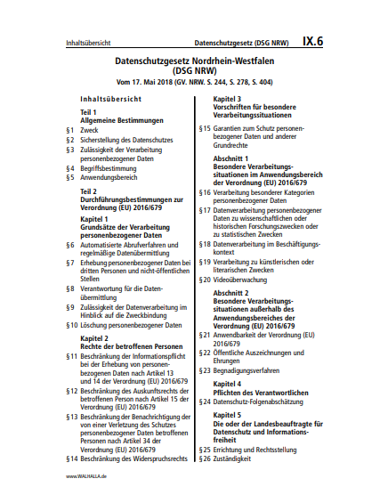IX.06 | Datenschutzgesetz (DSG NRW)