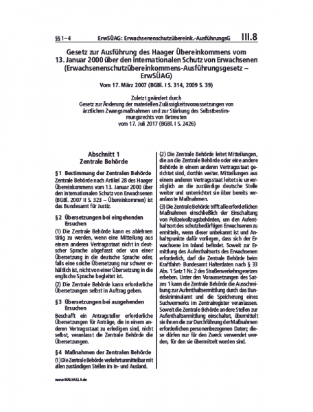 III.08 | ErwSÜAG: Erwachsenenschutzübereink.-AusführungsG