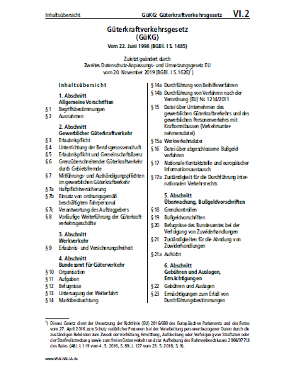 VI.02 | GüKG: Güterkraftverkehrsgesetz