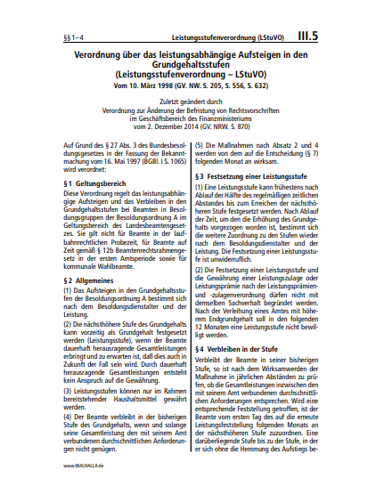 III.05 | Leistungsstufenverordnung (LStuVO)