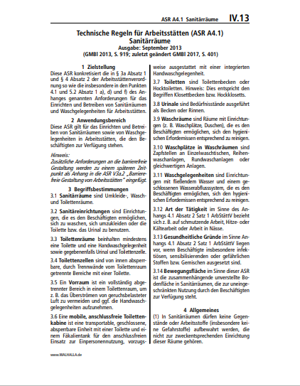 IV.13 | ASR A4.1 Sanitärräume