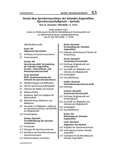 II.05 | SprAuG: SprecherausschussG