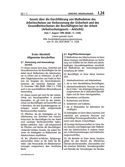 I.24 | ArbSchG: ArbeitsschutzG