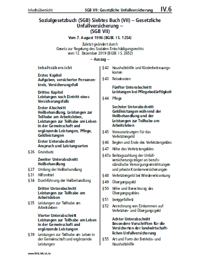 IV.06 | SGB VII: Gesetzliche Unfallversicherung (Auszug)