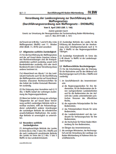 IV.BW | DurchführungsVO Baden-Württemberg
