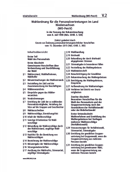 V.02 | Wahlordnung (WO-PersV)