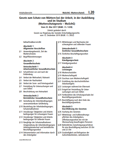 I.20 | MuSchG: MutterschutzG