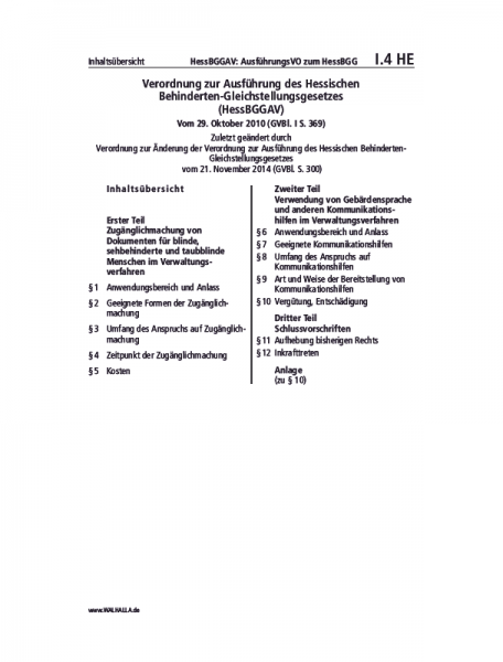 I.04 HE | HessBGGAV: AusführungsVO zum HessBGG