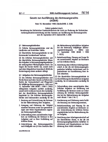 IV.14 | BtBG-Ausführungsgesetz Sachsen