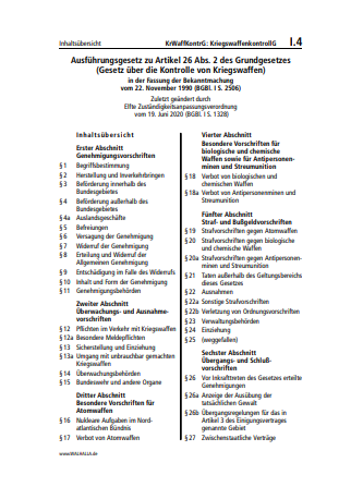 I.04 | KrWaffKontrG: KriegswaffenkontrollG
