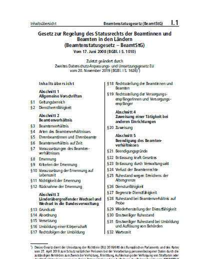 I.01 | Beamtenstatusgesetz (BeamtStG)