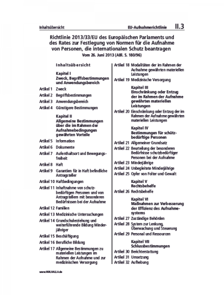II.03 | EU-Aufnahmerichtlinie