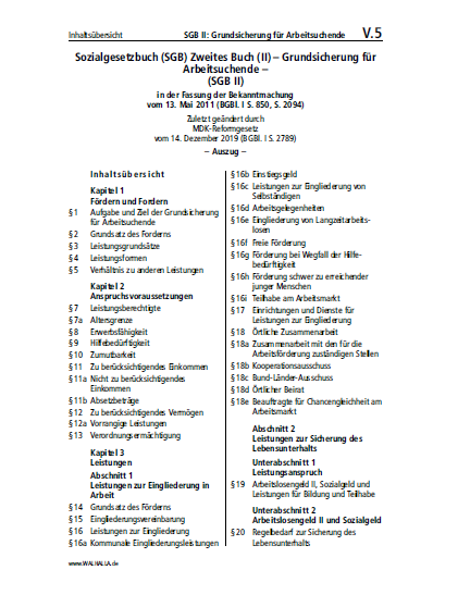 V.05 | SGB II: Grundsicherung für Arbeitsuchende (Auszug)