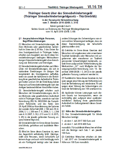 VI.16 TH | ThürBliGG: Thüringer BlindengeldG