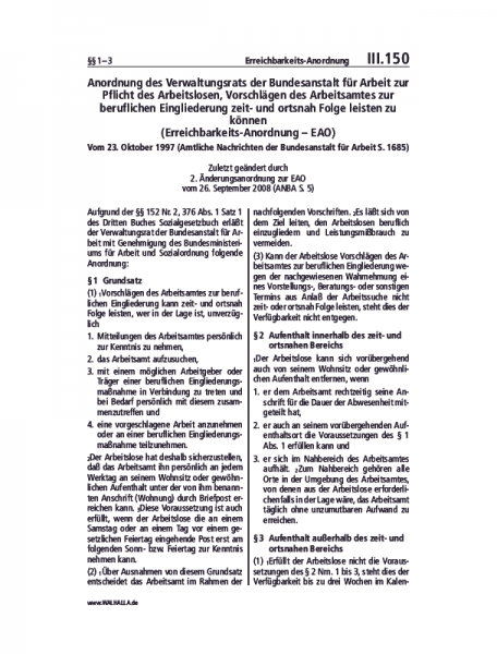 III.150 | Erreichbarkeits-Anordnung