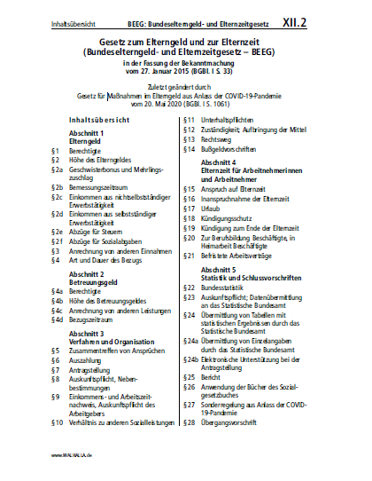 XII.02 | BEEG: Bundeselterngeld- und Elternzeitgesetz