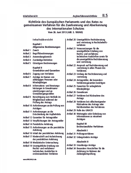 II.05 | Asylverfahrensrichtlinie