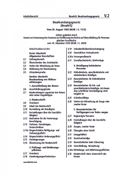 V.02 | BeurkG: Beurkundungsgesetz