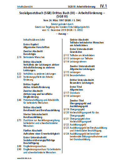 IV.01 | SGB III: Arbeitsförderung