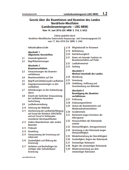 I.02 | Landesbeamtengesetz (LBG NRW)