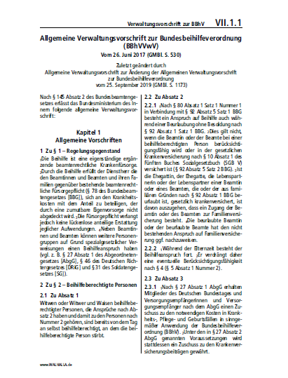 VII.01.01 | Verwaltungsvorschrift zur BBhV