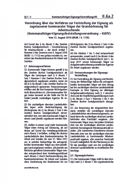 II.6a.2 | Kommunalträger-EignungsfeststellungsVO