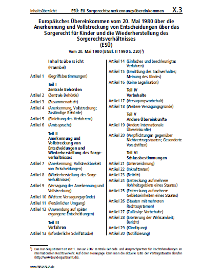 X.03 | ESÜ: EU-Sorgerechtsanerkennungsübereinkommen