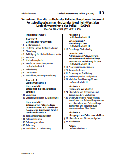II.03 | Laufbahnverordnung Polizei (LVOPol)