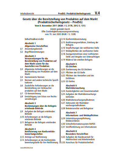 V.04 | ProdSG: Produktsicherheitsgesetz