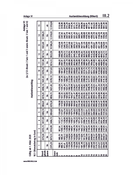 III.02 Anlage 6 | Auslandsbesoldung (BBesG)