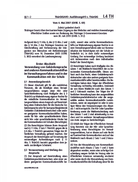 I.04 TH | ThürGIGAVO: AusführungsVO z. ThürGIG