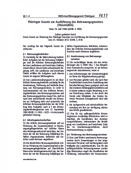 IV.17 | BtBG-Ausführungsgesetz Thüringen