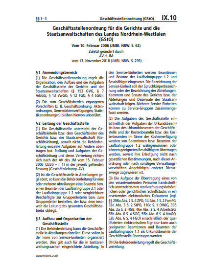 IX.10 | Geschäftsstellenordnung (GStO)