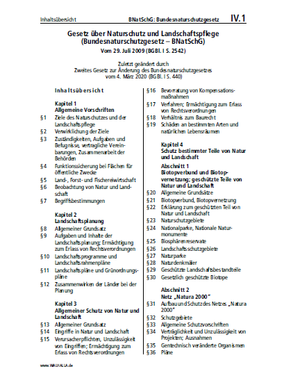 IV.01 | BNatSchG: Bundesnaturschutzgesetz