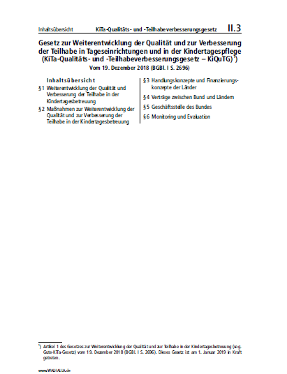 II.03 | KiTa-Qualitäts- und -Teilhabeverbesserungsgesetz