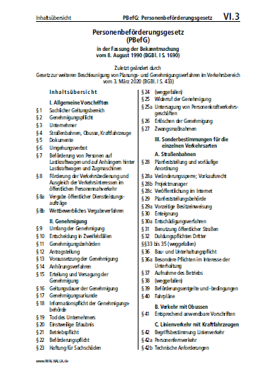 VI.03 | PBefG: Personenbeförderungsgesetz
