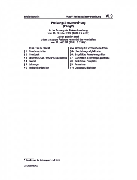 VI.09 | PAngV: Preisangabenverordnung