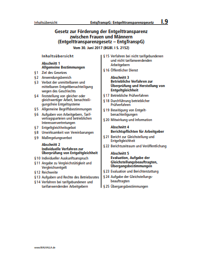 I.09 | EntgTranspG: Entgelttransparenzgesetz